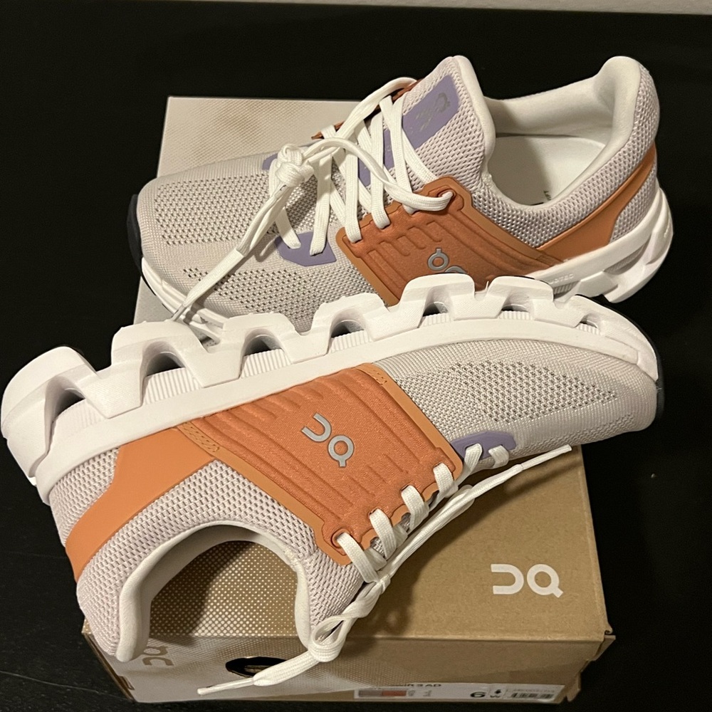 On Running Cloudswift 3 AD White and Tan Athletic Shoes - Picture 3 of 3